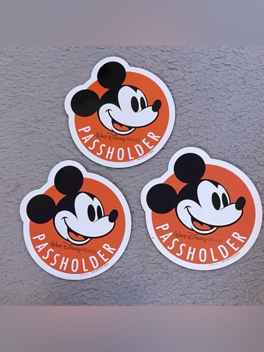 Set of 3 Walt Disney World Annual Passholder Magnets Florida